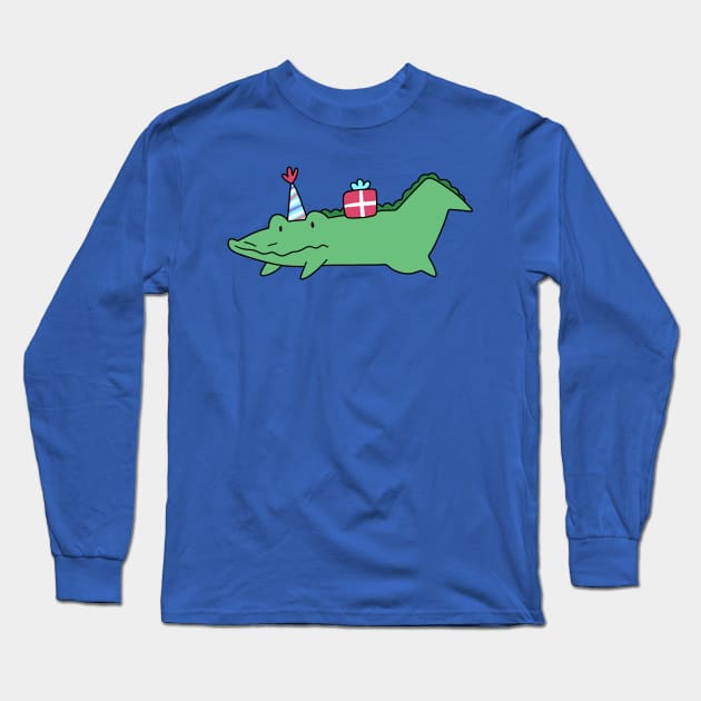 Birthday Alligator Long Sleeve T-Shirt by saradaboru
